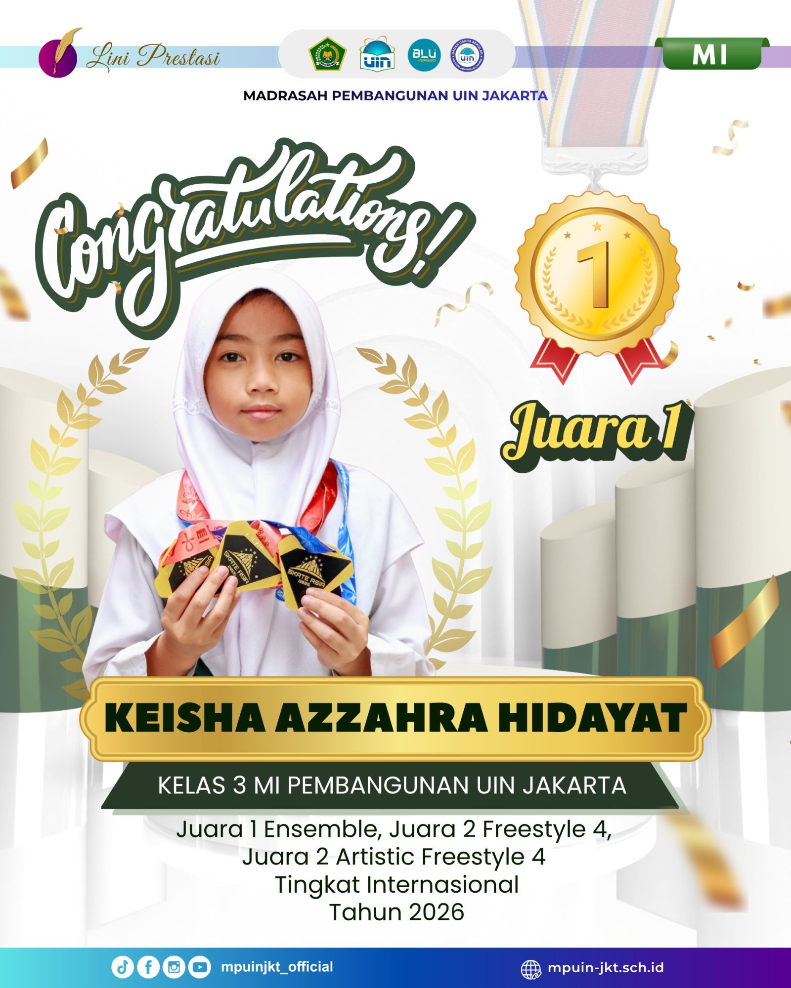 Juara 1 Ensemble, Juara 2 Freestyle 4, Juara 2 Artistic Freestyle 4