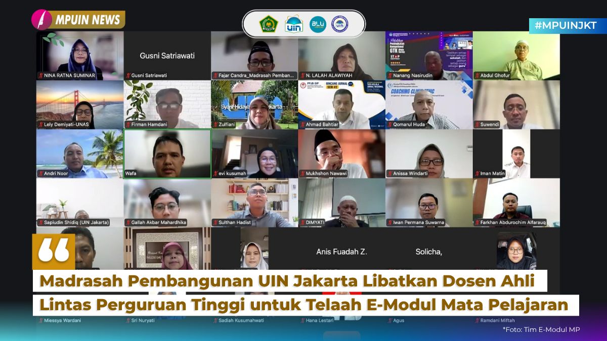 Madrasah Pembangunan UIN Jakarta Libatkan Dosen Ahli Lintas Perguruan Tinggi untuk Telaah E-Modul Mata Pelajaran